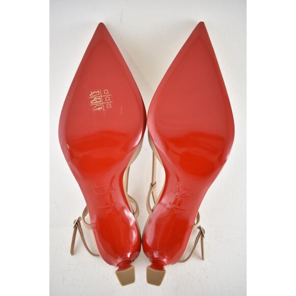 Christian Louboutin Condoroline 55 Blush Nude Leather Slingback Heel Pump 38 - Picture 13 of 13